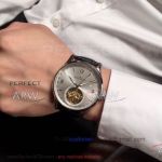 Perfect Replica Jaeger LeCoultre Master Ultra Thin Moonphase Silver Dial Black Leather Strap 42mm Watch